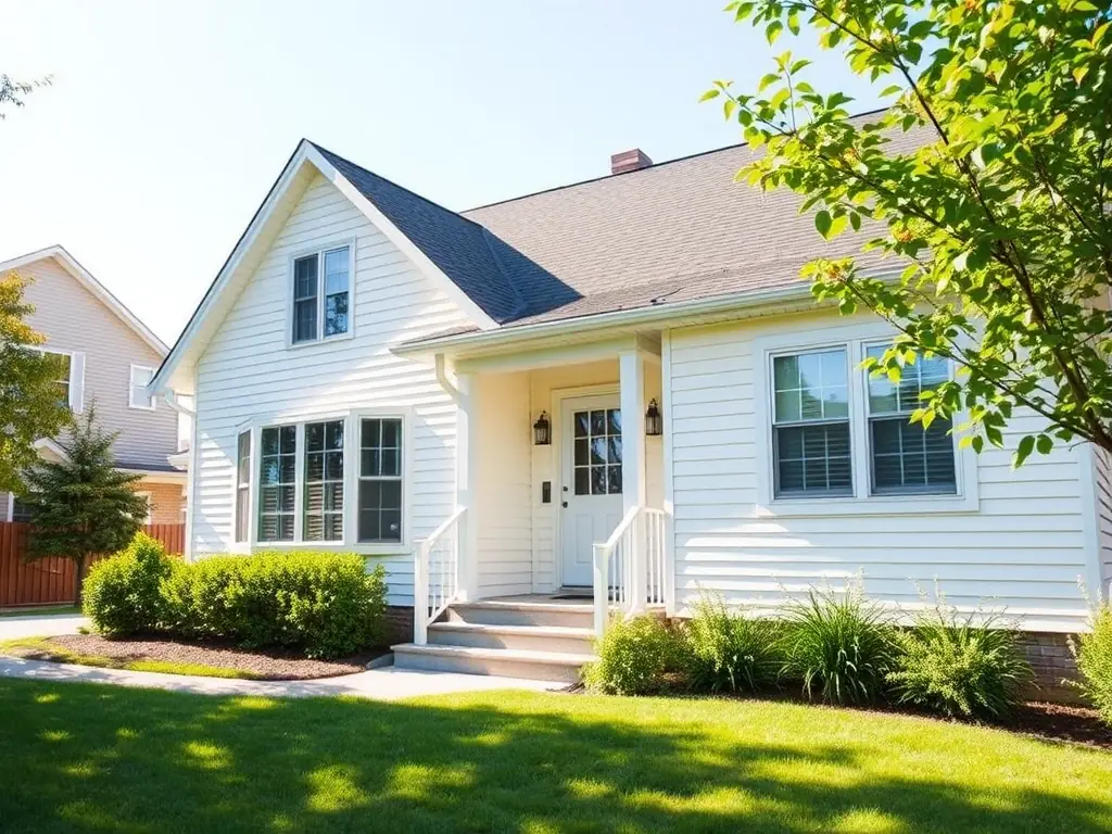 A residential house in Bethesda, MD, showcasing clean siding after a professional power washing service. The image highlights the transformative effect of removing dirt and grime, revealing the home's original beauty.